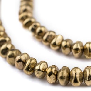 80 Brass Nugget Beads 5x7mm: Ethnic Metal Beads Metal Spacer Beads Small Brass Beads Nugget Shaped Beads Handmade Brass Beads Handmade Beads