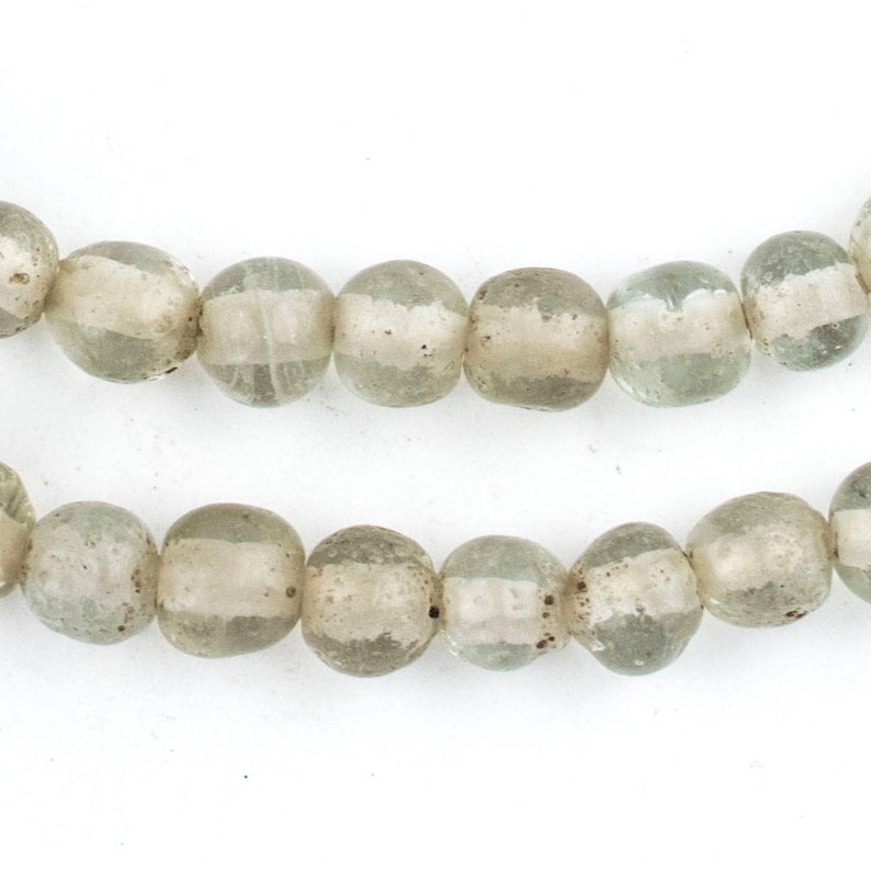 65 Clear Ancient Style Java Glass Beads Primitive Beads 8mm Etsy