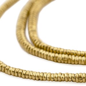 400 Ethiopian Brass Heishi Beads 2.5-3mm - African Brass Beads - Jewelry Making Supplies - Made in Ethiopia ** (MET-HSHI-BRS-268)