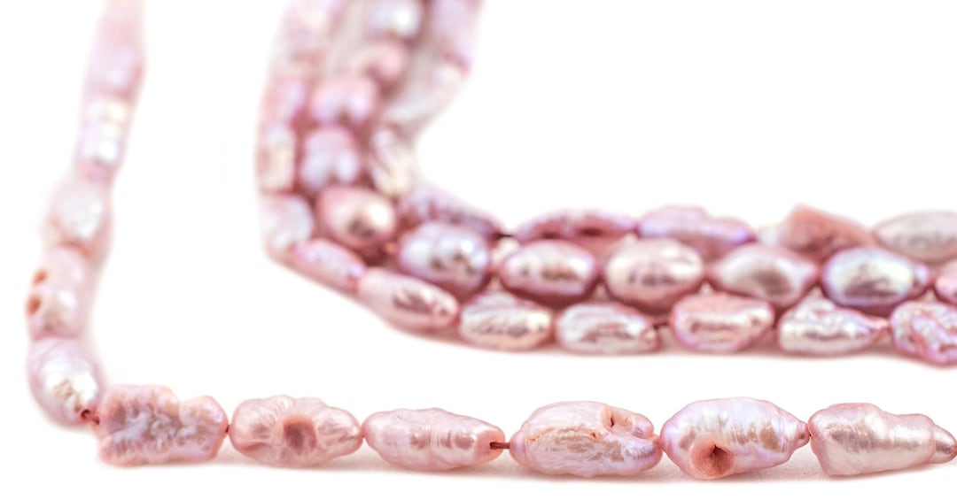 Dark Rose Vintage Japanese Rice Pearl Beads, 5mm, 16 Inch Strand ...