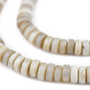 160 perline di vetro Java bianco in stile vintage da 8 mm: perline Prosser bianche perline di vetro bianco perline di vetro commerciali perline a forma di disco