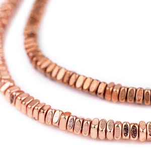 Faceted Copper Square Beads, 4mm, 16 Inch Strand, 16 Inch Strand, High Quality Artisanal Jewelry Supplies
