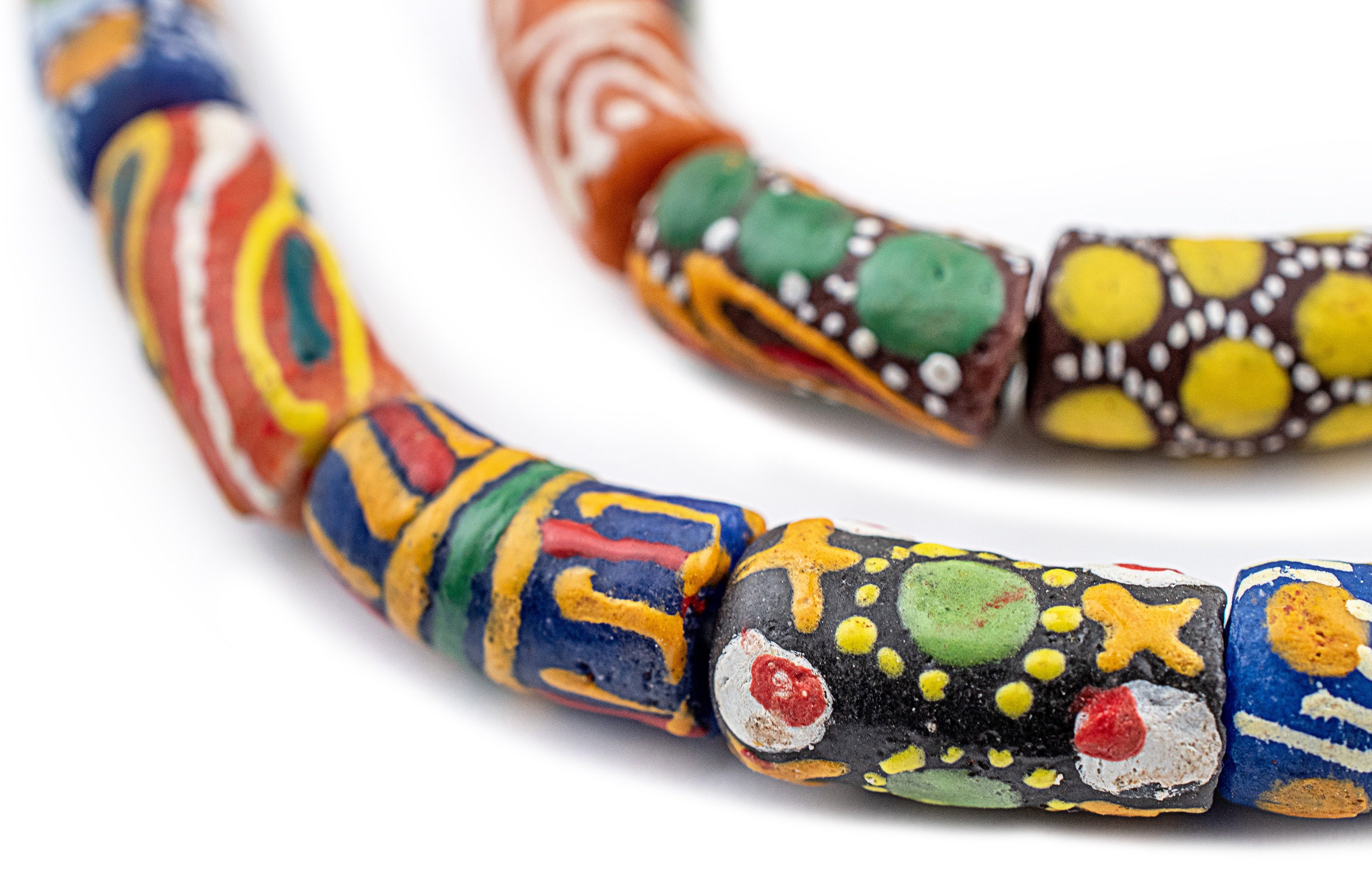 Krobo Beads from Ghana with Pave Diamond Butterfly – The Woods