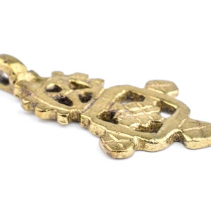 African Brass Cross - Small Cross Pendant - Ethiopian Coptic Cross - African Pendant Jewelry Making Supplies Made in Ethiopia (PND-CBS-540)