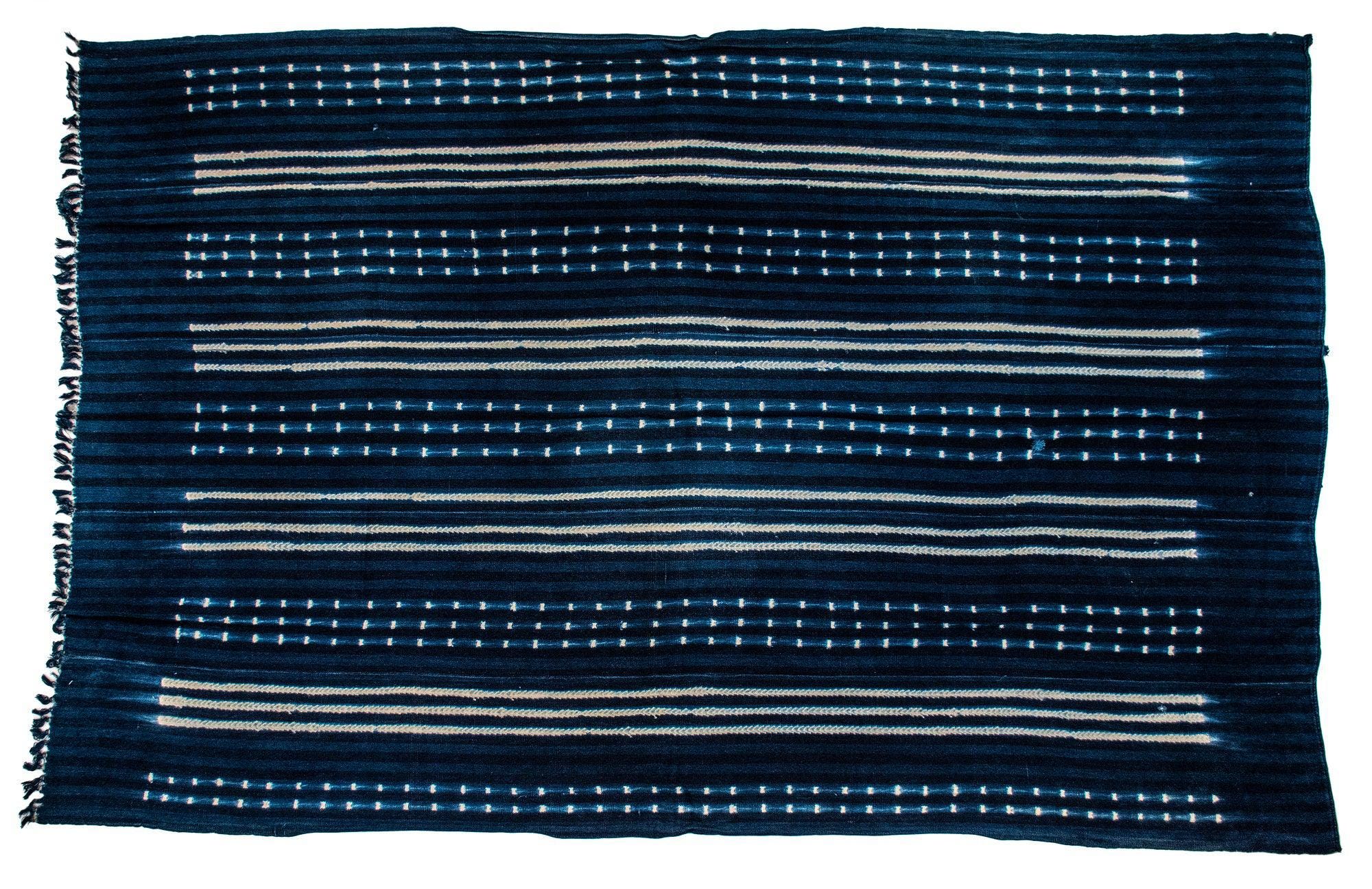 Authentic Indigo Cloth: Handwoven West African Textile, Premium