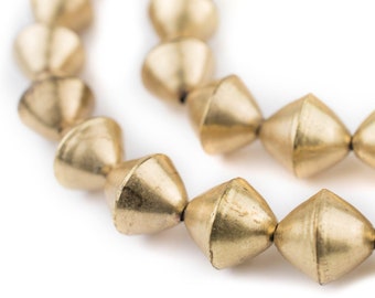 40 Brass Mali Bicone Beads 15mm: African Brass Beads Brass Bicone Beads Malian Trade Beads Tribal Brass Beads African Beads African Findings