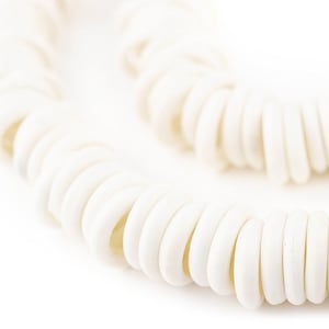 195 Bone Ring Beads 14mm: Genuine Bone Beads White Bone Beads Ring Shaped Beads 14mm Bone Beads Large Hole Beads Natural Material