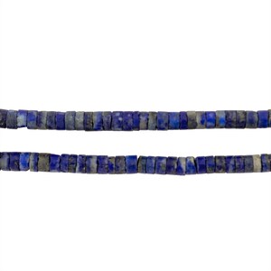 120 cuentas de lapislázuli - Cuentas cilíndricas de piedras preciosas - Lapis Heishi - Materiales para la fabricación de joyas - Hecho en Afganistán ** (AFG-CYL-BLU-109) imagen 3