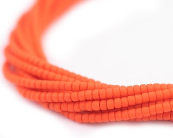 1800 Bright Orange Afghani Tribal Seed Beads: Matte Glass Beads Tiny Orange Beads Matte Orange Beads Handmade Glass Beads (AFG-SED-ORG-281)