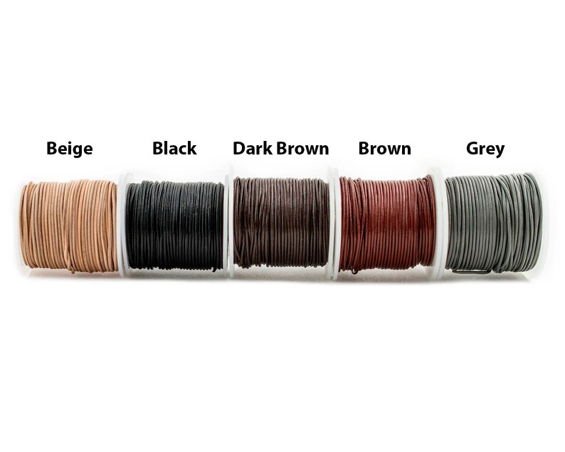 Round Leather Cord: 0.8mm 1mm 1.5mm 2mm Natural Versatile Flexible Durable Organic Coiling Knotting Weaving Cord for DIY Jewelry Making image 2