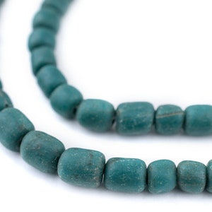 100 blågröna Java-glaspärlor 6-8 mm: Java-rodelpärlor Bali-glaspärlor Matta glaspärlor Glasspacerpärlor Gröna glaspärlor Små glaspärlor