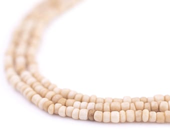 800 Cream Java Glass Seed Beads 2.5mm, 48" Strand: Java Seed Beads Matte Glass Beads Bali Glass Beads White Glass Beads 3mm Glass Beads