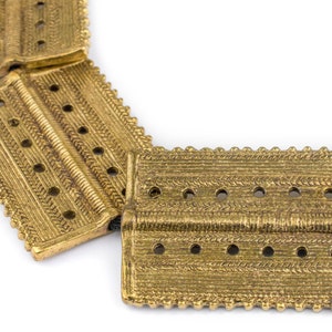 11 Brass Rectangular Dotted Baule Beads 54x41mm: Brass Baule Beads Casted Brass Beads Baule Tribal Beads Baule Pendants Brass Flat Beads
