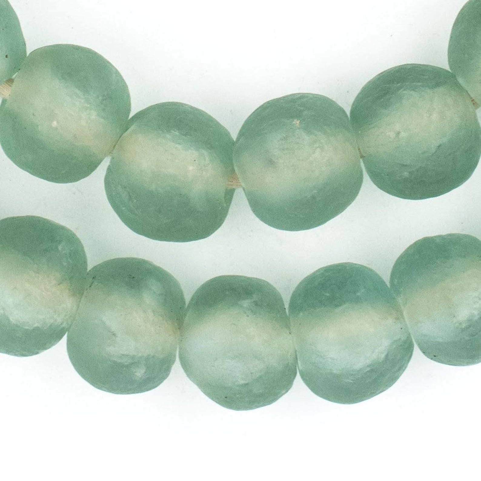 40 Green Aqua Recycled Glass Beads Powder Glass Beads Etsy