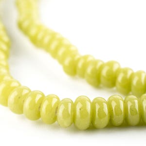 140 limegröna Java-glasmunkpärlor: Gröna munkpärlor Java-fröpärlor Bali-glaspärlor Rustika glaspärlor Glasskivapärlor