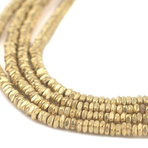 270 gouden gefacetteerde vierkante Heishi-kralen 3 mm: volledige streng kleine platte metalen tussenkralen voor het maken van sieraden, hoge kwaliteit, snelle S&H!