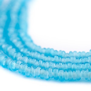 500 klara marina Java-glas Heishi-pärlor: Java-fröpärlor Bali-glaspärlor Matta glaspärlor Små glaspärlor Blå glaspärlor