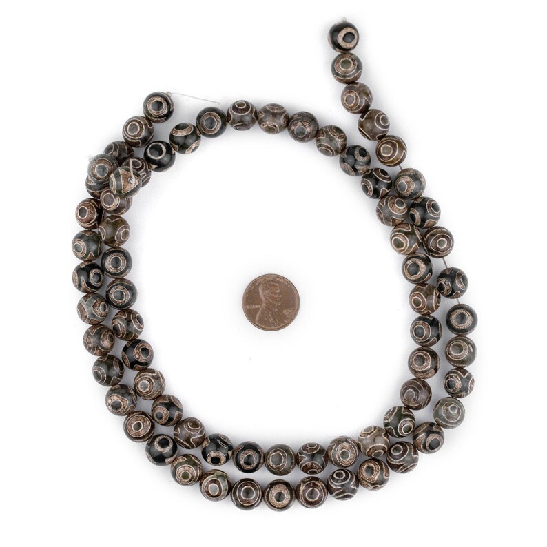 Gemstone Beads Matte Agate Beads Genuine Stone Beads Round Shaped Beads Brown Stone Beads 35 Premium Round Tibetan Agate Beads 10mm