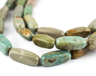 25 Green Rounded Rectangle Turquoise Beads: Turquoise Gemstone Natural Turquoise 6mm Stone Beads Green Stone Beads Small Stone Beads
