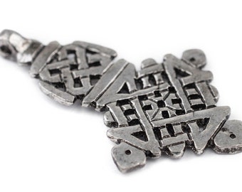 Awash Silber äthiopisches koptisches Kreuz Anhänger 40 x 65 mm: Silber koptisches Kreuz äthiopisches christliches Kreuz Metallkreuz Anhänger Silberkreuz Anhänger