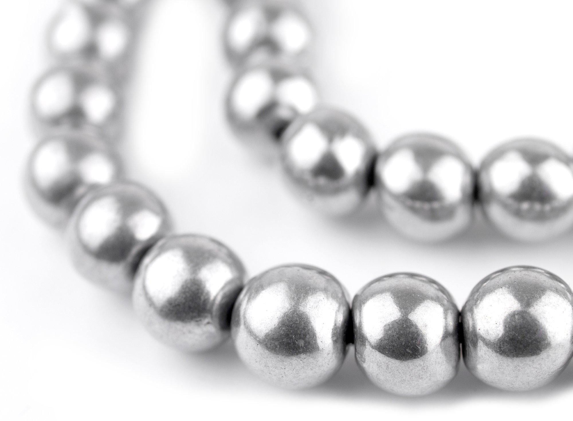 60 Perlas Redondas de Aluminio de 10 mm: Perlas de Bolas de Aluminio Perlas Redondas de Aluminio Perlas de Aluminio Grandes Perlas de Aluminio Grandes