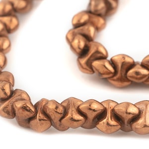 95 Copper Interlocking Anvil Beads 8mm: Metal Spacer Beads Ethnic Metal Beads Boho Copper Beads Big Copper Beads Large Copper Beads