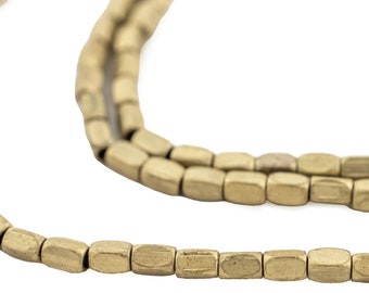 Brass Faceted Rectangle Beads, 4x2mm, 24 Inch Strand, High Quality Artisanal Jewelry Supplies