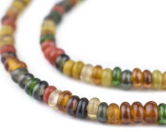 175 Faded Medley Baby Rondelle - Java Glasperlen - Kleine Glas Donuts - Kleine Runde Scheiben - Rondelle Spacer - Erdtöne (JVA-DSK-MIX-719)