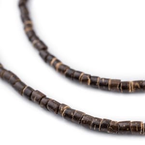 190 Chocolate Heishi Coconut Shell Beads 3-4mm: Coconut Beads Real Coconut Natural Coconut Raw Wood Beads Brown Wood Beads Wood Heishi Beads