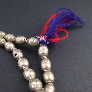 66 Small Ethiopian Prayer Beads - African Prayer Beads - African Rosary Beads - Silver Prayer Beads - Ethiopian Rosaries (MET-OVL-SLV-304)