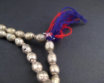 66 Small Ethiopian Prayer Beads - African Prayer Beads - African Rosary Beads - Silver Prayer Beads - Ethiopian Rosaries (MET-OVL-SLV-304)