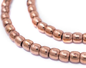 60 Copper Miniature Padre Beads 6mm: Ethnic Metal Beads Metal Spacer Beads Rustic Copper Beads Round Shaped Beads Copper Pony Beads