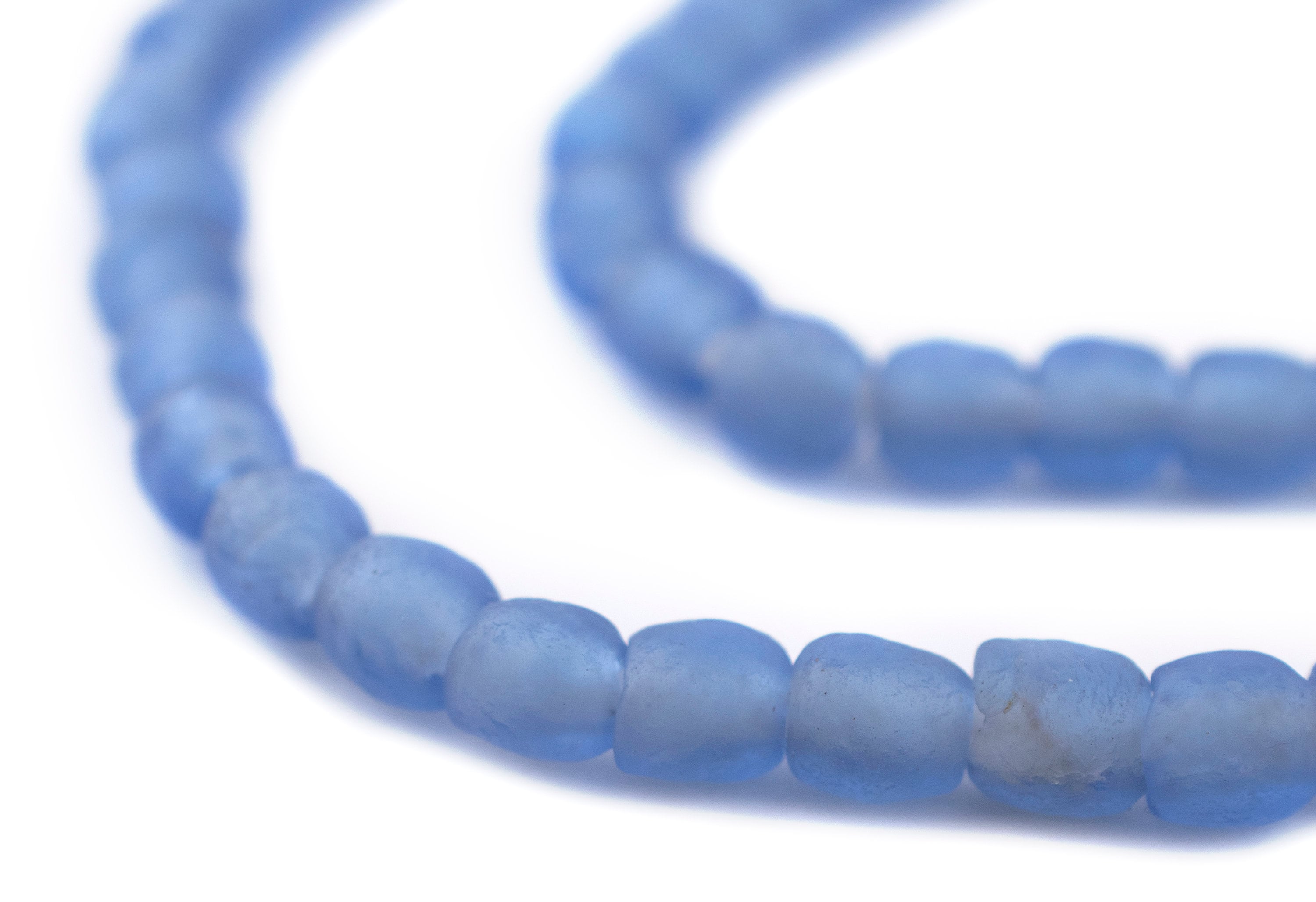 80 Blue Recycled Glass Beads Handmade Glass Beads Crushed - Etsy