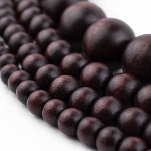 Dark Brown Wood Beads: Natural Round Wooden 8mm 10mm 12mm 20mm Boho Spacer Beads High Quality Jewelry Supplies for Necklace Bracelet Making