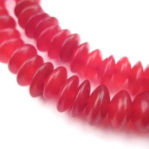 120 Red Saucer Horn Beads: Natural Genuine Recycled Spacer Real Rustic Small Ethnic Boho Handmade (PAC-SCR-RED-128)