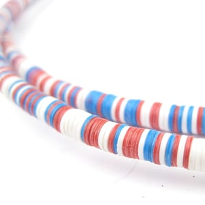 2370 American Medley Vinyl Beads - Phono Record Beads - Heishi Disk Beads - Recycled Records - Round Flat Disks (PHON-DSK-MIX-269)