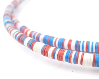 2370 American Medley Vinyl Beads - Phono Record Beads - Heishi Disk Beads - Recycled Records - Round Flat Disks (PHON-DSK-MIX-269)