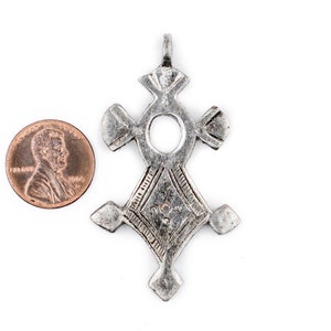 Agounit Silver Moroccan Tuareg Cross Pendant 32x56mm Tribal Pendant
