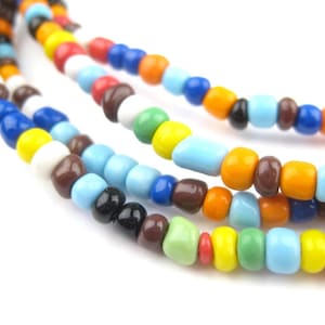 360 Atuanya Rainbow Beads - African Tribal Beads - Tribal Glass Beads - Small Ghana Beads - Small Glass Beads (GHN-SED-MIX-104)