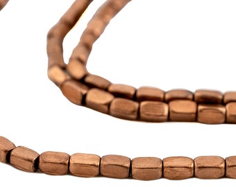 Copper Faceted Rectangle Beads, 4x2mm, 24 Inch Strand, High Quality Artisanal Jewelry Supplies