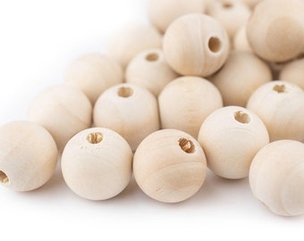 Unfinished Natural Wood Beads: Choose Size 10mm 12mm 14mm 16mm 18mm 20mm 30mm 40mm, High Quality, Bulk Wooden Beads, Wholesale Pricing