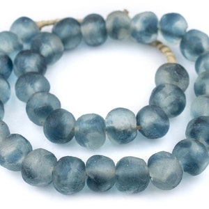 34 Jumbo Blue Wave Marine Recycled Glass Beads 23mm: Coffee Table Beads Powder Glass Beads Jumbo Glass Beads Round Shaped Beads image 4