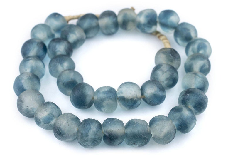 34 Jumbo Blue Wave Marine Recycled Glass Beads 23mm: Coffee Table Beads Powder Glass Beads Jumbo Glass Beads Round Shaped Beads image 4