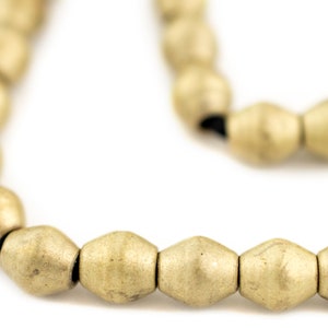 50 Smooth Brass Bicone Beads 8x7mm: Ethnic Metal Beads Metal Spacer Beads Boho Brass Beads Bicone Shaped Beads Large Hole Beads