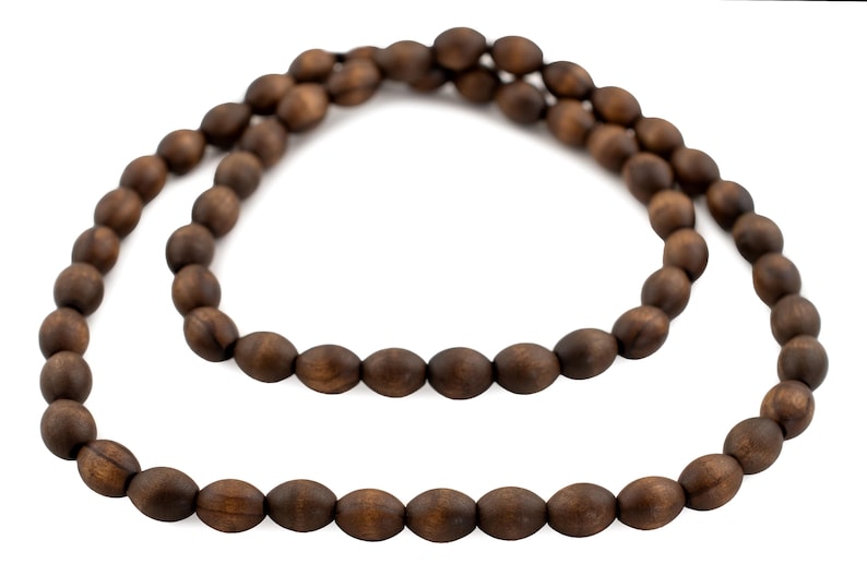 59 Vintage-Style Oval Olive Wood Beads from Bethlehem 10x8mm: Palestinian Beads Holy Land Rosary Handmade Wood Beads Wood Oval Beads image 4