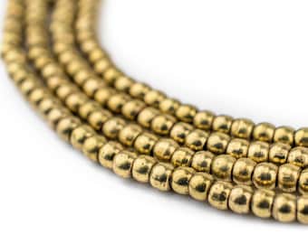250 cuentas Heishi de latón - Cuentas de metal de 3 mm - Separadores de latón - Separadores de metal - Cuentas de disco de metal - Suministros para joyería (MET-HSHI-SLV-151)