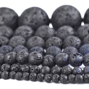 Natural Lava Beads: Black Volcanic Rock Beads 4mm 6mm 8mm 10mm 12mm 14mm Lava Rock Jewelry Beads Round Volcanic Lava Beads Wholesale image 3