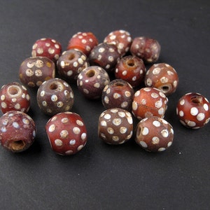 ONE Antique Red Skunk Venetian Eye Trade Bead - Vintage Glass Beads - Antique Trade Beads - African Trade Beads