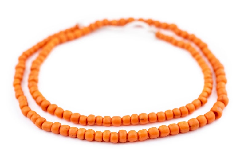 120 klarorange Java-glaspärlor: Java-rospärlor Bali-glaspärlor Matta glaspärlor 6 mm glaspärlor Cylinderpärlor i glas Boho-glaspärlor bild 4