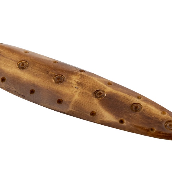Brown Bone Shaman Medicine Stick Pendant: Tribal African Carved Brown Bone Pendant Spear Shape Brown Beige and Black Handmade for Necklace